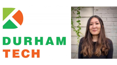 Catherine Lee and Durham Tech logo graphic