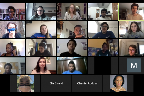 Professor Jaji and her students meet on Zoom for African Diaspora Literature: Black Lives Matter
