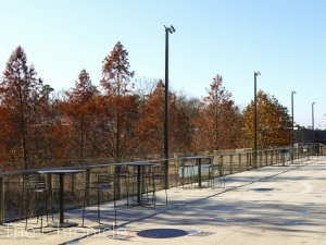 Tables on the breezeway outside of union Photo by Sujal Manohar | The Chronicle