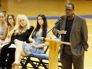 Mark Anthony Neal, James B. Duke distinguished professor of African and African American studies, speaks at a 2015 event  Chronicle File Photo