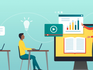 Istock image of students learning via Hybrid Teaching