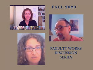 Collage of Professor Ferraro Stan, and Werlin for Faculty Works Discussion Series