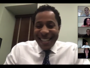 Photo of Martin Smith, Dean of Academic Affairs for Trinity College of Arts & Sciences on a Zoom Call