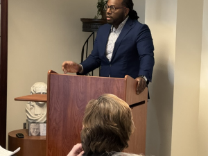 Photo of Julius Fleming During Tennenhouse-Armstrong Lecture