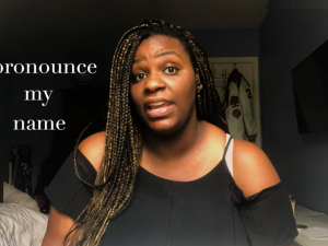 Photo of Jenna Clayborn of the All Of The Above student group filmed the session's identity monologue.