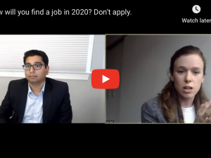Screenshot of video "How will you find a job in 2020? Don't Apply