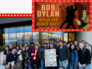 Professor Taylor Black’s class at Bob Dylan Concert with street preacher