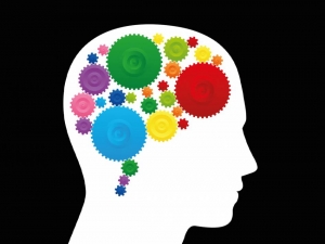 Stock image of thinking head and with gears