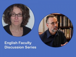 Chronicle collage for The discussion series will feature talks from English faculty members, including Professors Corina Stan and Tom Ferraro