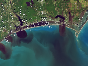 View of southeastern North Carolina days after the impact of Hurricane Florence in September 2018 (Photo: NASA/USGS)