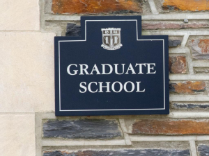 Photo of sign at door of “Graduate School"