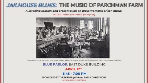 Flyer for Jailhouse Blues: the Music of Parchman Farm