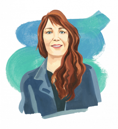 Illustration of Mesha Maren - ILLUSTRATION BY GRACE HELMER. SOURCE PHOTO: NATALIA WEEDY