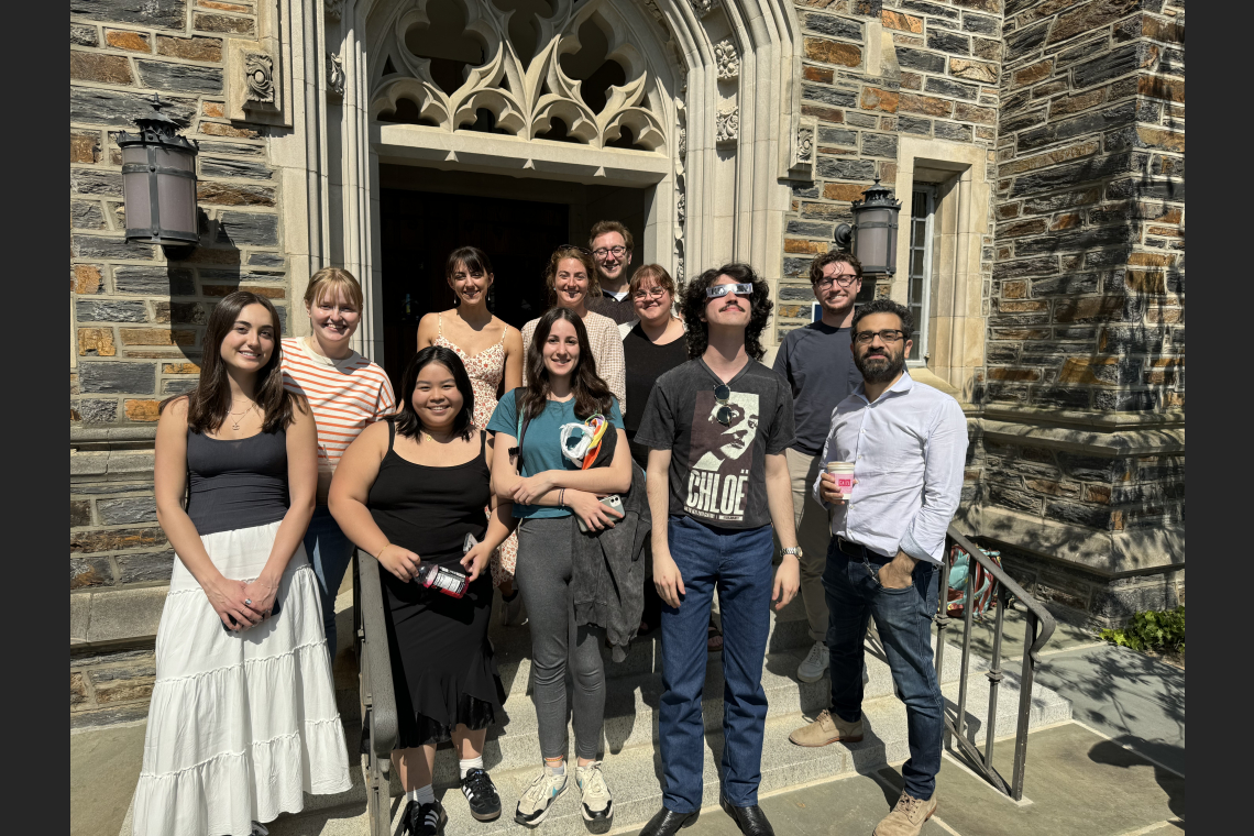 Professor D’Alessandro class enjoying the eclipse