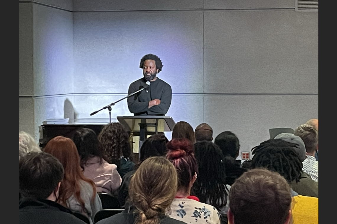 Photo of Marlon James’ reading as the Reynolds Price Guest Author
