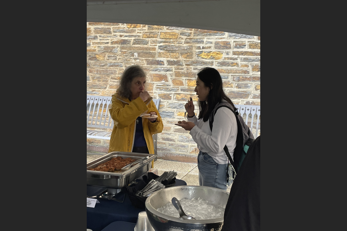 Professor Wald with Student at End-of-Year Party