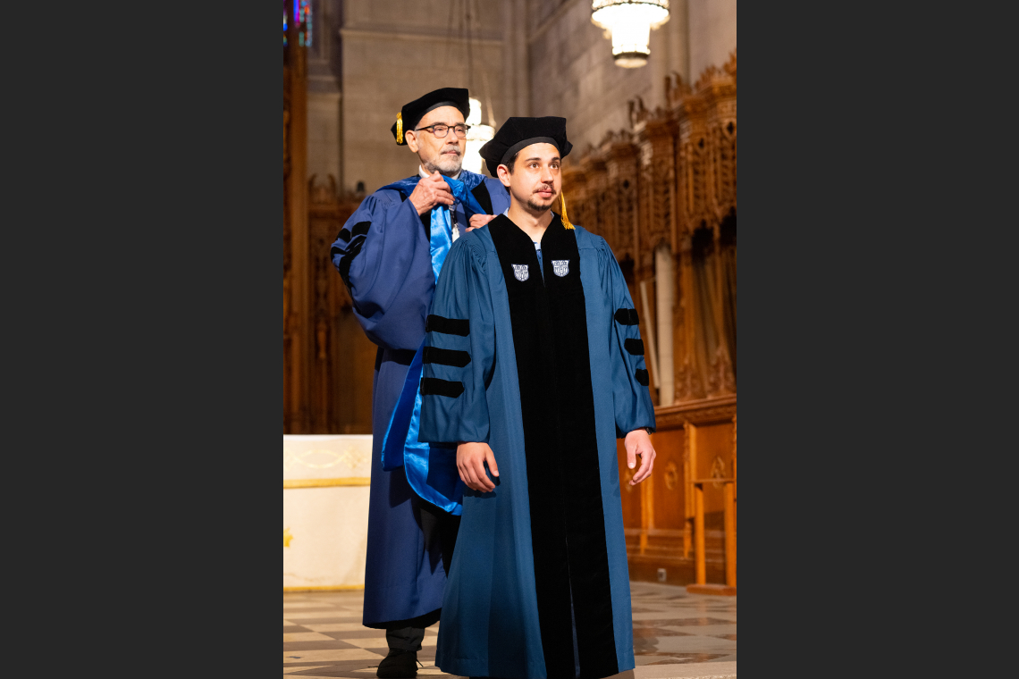 Michael D’Addario During 2023 Ph.D. Hooding Ceremony