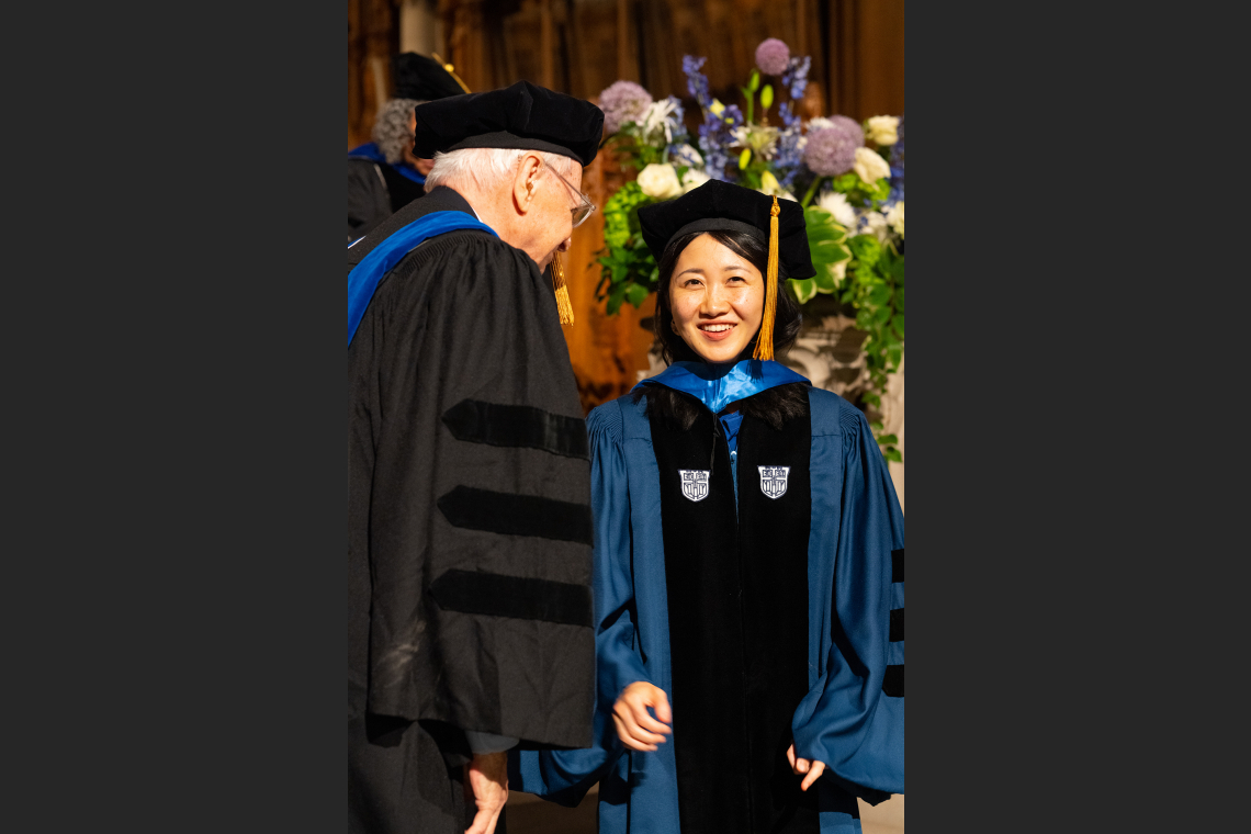 Shirley Li During 2023 Ph.D. Hooding Ceremony