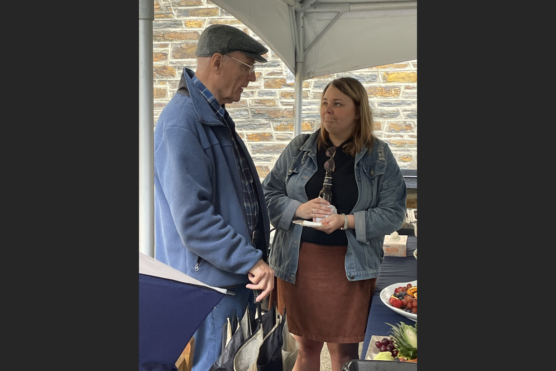 Prof. Strandberg and Savannah enjoying End-of-Year Party