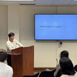 Tyler King presenting at Distinction Day